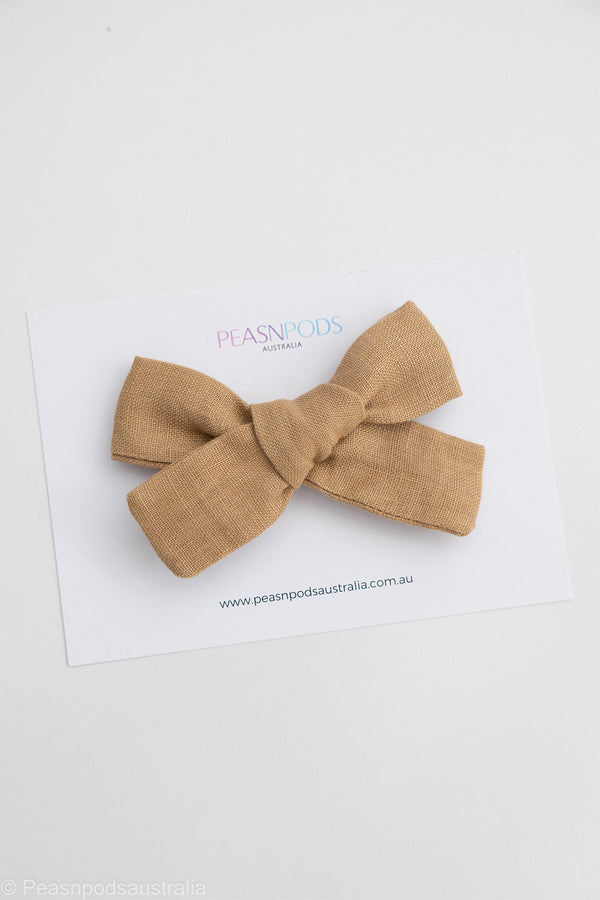 Brown Linen Bow