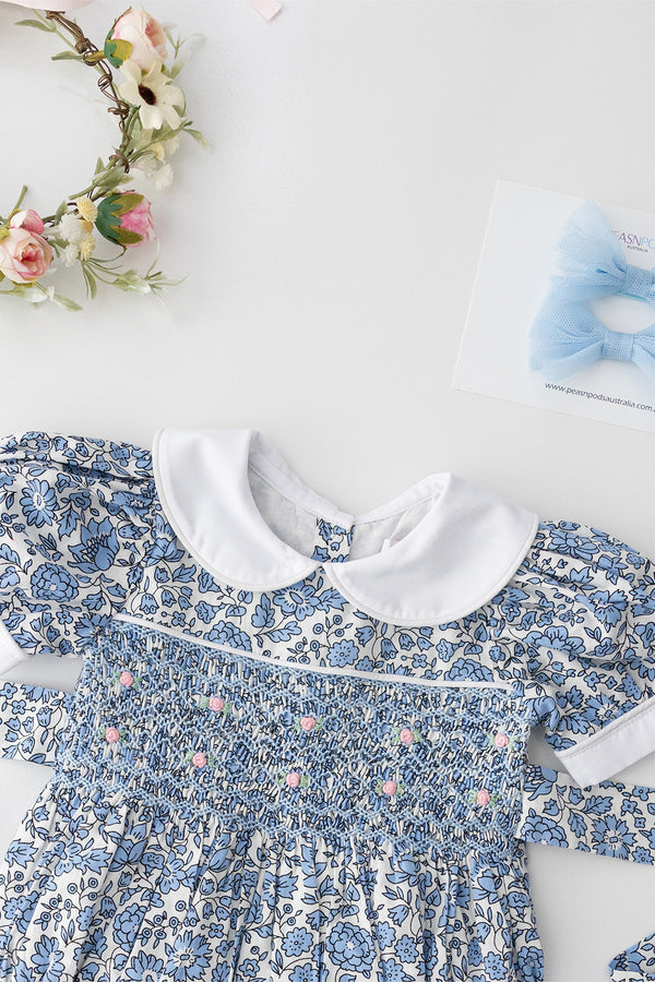 Rose Bud Hand-smocked Romper
