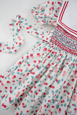 Cherry Handsmocked  Dress