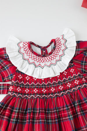 Festive Tartan Handsmocked Dress