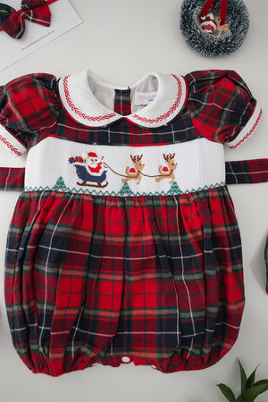 Santa’s Sleigh Handsmocked Romper