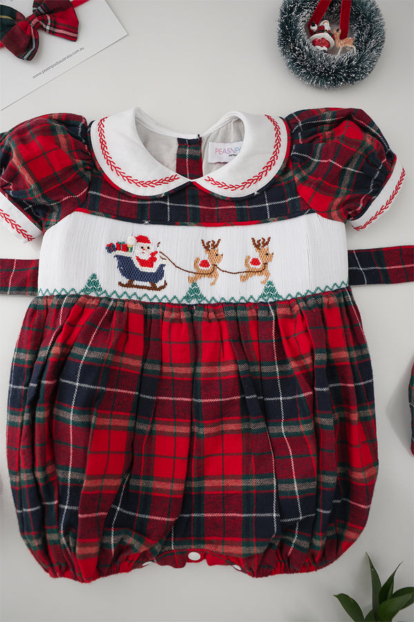 Santa’s Sleigh Handsmocked Romper