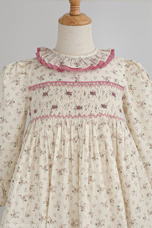 Muave Medow Handsmocked Dress