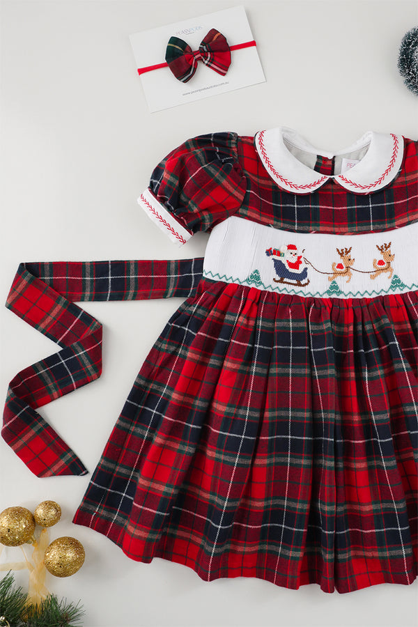 Santa’s Sleigh Handsmocked Dress