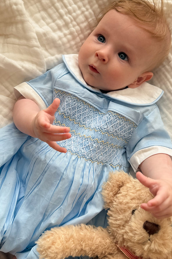 Blue Boys Bubble Romper